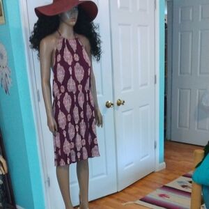 Ann Taylor Loft Beach Size L Wmn Rayon Spandex Halter Dress NWOT